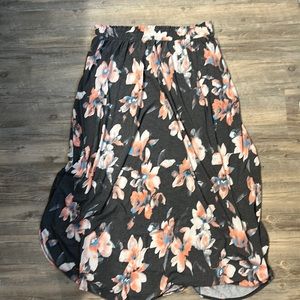 Floral elastic waist skirt